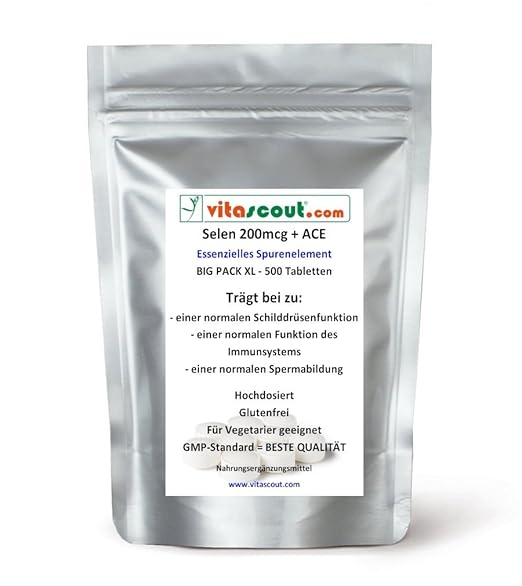 Selen/Selenium 200 mcg & ACE - 500 Tabletten - PN: 051211