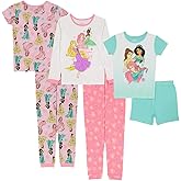 Disney unisex-child 6-piece Snug-fit Cotton Pajama Set, Soft & Cute for Kids