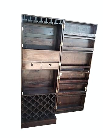 SS WOOD Furniture Pre-Assemble Wooden Bar Cabinet/Wine Rack/Beer Bar with Wine Glass Storage