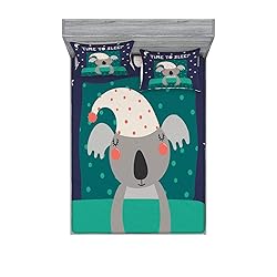 Ambesonne Cartoon Fitted Sheet & Pillow Sham