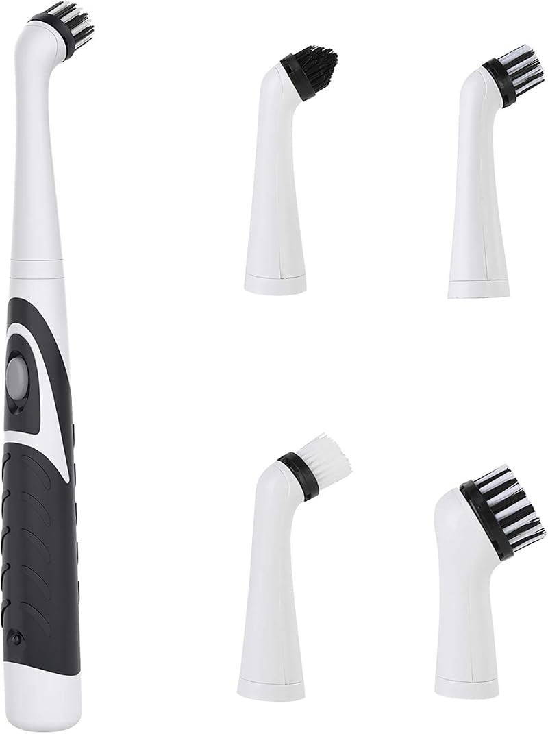 DaMohony Electric Cleaning Brush 4 Heads Tile Tub Shower Kitchen Bathroom Floor