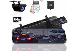 2.5K Rear View Mirror Camera - 10" Mirror Dash Cam with APP, 1440P IMX335 Dashcams for Cars Front and Rear 1080P, Rearview Mi