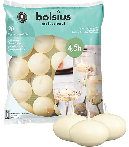 15 Bougies Flottantes Blanches - 35x35 Mm, Parfaites Pour Ambiances Romantiques (bain, Dîner, Décoration) - 11