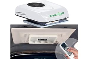 RV Rooftop dc Air Conditioner Unit 12 Volt, Treeligo High Efficient RV AC Unit-Cooling Only-Low Noise for Car RV Truck Camper