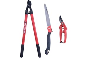CRAFTSMAN CMXMKIT0170 Tree & Shrub Pruning Set with Bypass Pruning Shears, Bypass Lopper and Folding Pruning Saw