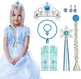 Vicloon Elsa Princess Tiara Wand Gloves Braid Cosplay Costume Set 10pcs view 3