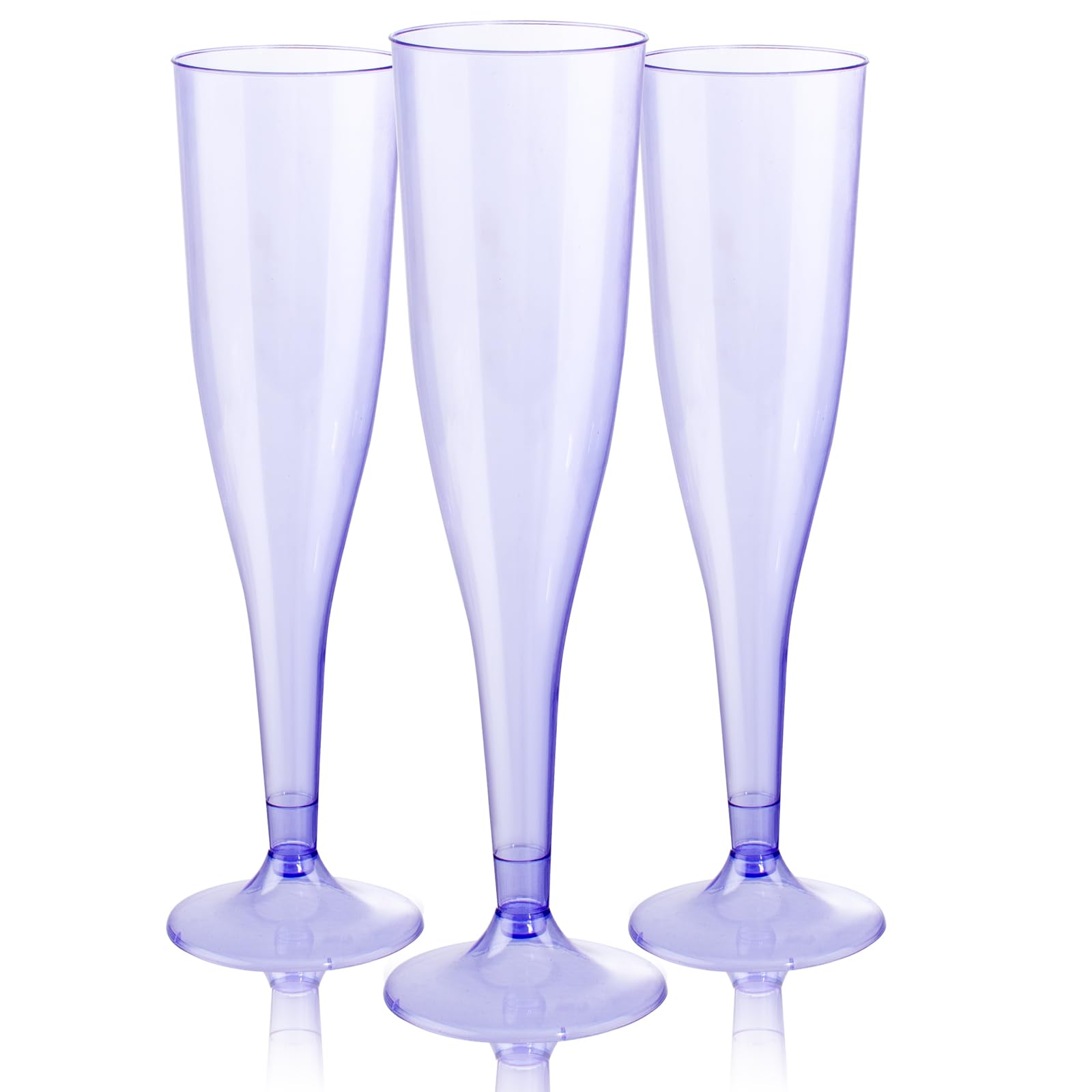 Photo 1 of WDF 36 Pack Clear Purple Plastic Champagne Flutes - 7OZ Purple Champagne Flutes Plastic, Champagne Glasses Disposable for Party & Wedding