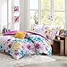 Intelligent Design Comforter Set Vibrant Floral Design, Teen Bedding for Girls Bedroom, Mathcing Sham, Decorative Pillow, King/California King, Olivia Blue 5 Piece