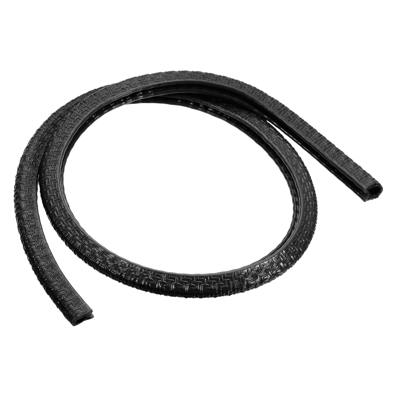 PATIKIL 0.5mx6mmx8mm Rubber Edge Trim, Metal Sharp Deck Edge Protector U Channel Guard Corner Protection Doors Seal Strip for Skateboard Table Door Window, Black