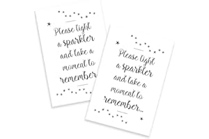 ANGEL & DOVE White Funeral Favor Sparkler Cards, Memorial Keepsake, Pack of 50 Cards