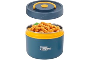 Insulated Thermo Food Jar, 550ml 2 Layers Stainless Steel Lunch Box Food Storage Containers Salad Picnic Boxes with Lids, Lun