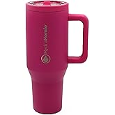 HYDRO HOMIE The Nomad 40oz Tumbler with Flip Straw Lid and Rubber Base – Travel Car Cup Holder Friendly, 100% Leak Resistant - Electric Bar B Pink