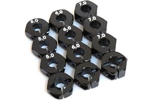 HOBBYSOUL RC Aluminum Wheel Hub Clamp Type 5mm 6mm 7mm Black Color Fit 1/10 RC Car Hex 12mm Wheels Rim
