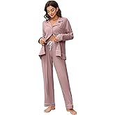 HEARTNICE Women Soft Pajama Sets, Long Sleeve knit Sleepwear Button Up 2-Piece Pjs Lounge Sets