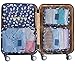 Luggage Organizer,Mossio 7 Set Compression Pouches for Suitcase Backpacking Camping Cruise Navy Daisy