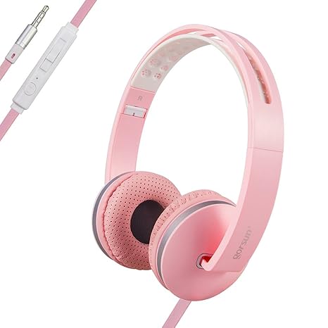 ONTA® gorsun On Ear Kopfhörer Faltbar Leichte Kopfhörer Stereo Sport Extra-Bass Kopfhoerer mit Mikrofon und Lautstärkeregler 