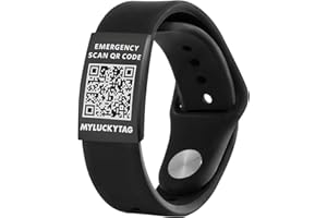 MYLUCKYTAG QR Code Medical ID Bracelet - Emergency Alert Silicone Wristband, Free Online Profile, No Subscription, Waterproof, Fits 5-9 inches