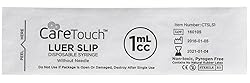 Care Touch CTSLS1-VC Luer Slip Syringe 1ml - 100ct