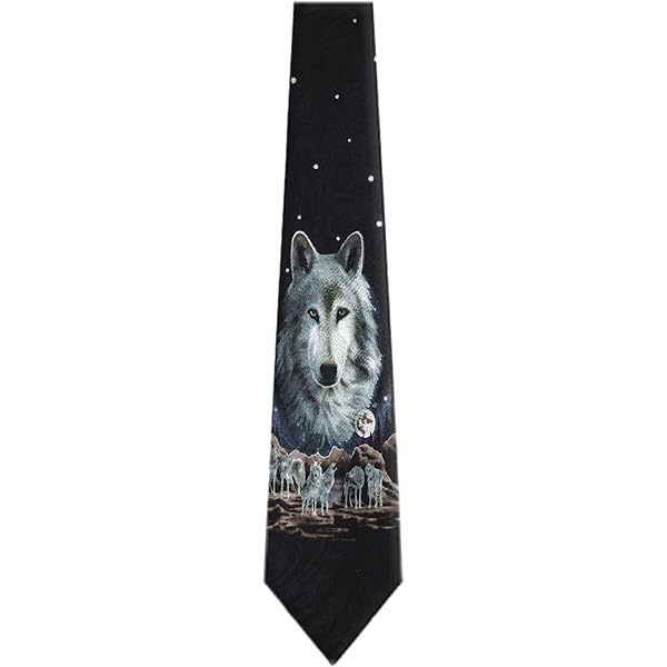 Amazon.com: Three Rooker Wolf Ties Mens Animal Wolves