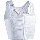 XUJI Chest Binder FTM Transgender Zip Up Binder Breathable Breast Cool Fabric Tank Top