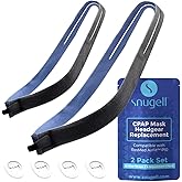 Snugell CPAP Headgear Strap Replacement for ResMed AirFit P10 Nasal Pillow Mask – Blue 2-Pack with 4 Adjustment Clips – Durab