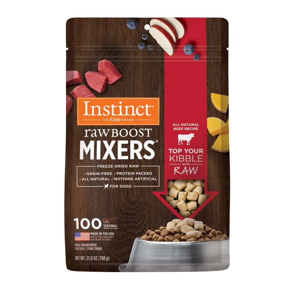 Instinct Raw Boost Mixers, Freeze Dried Dog Food Topper, Grain Free Recipe - All Natural Beef, 25 oz. Bag Image