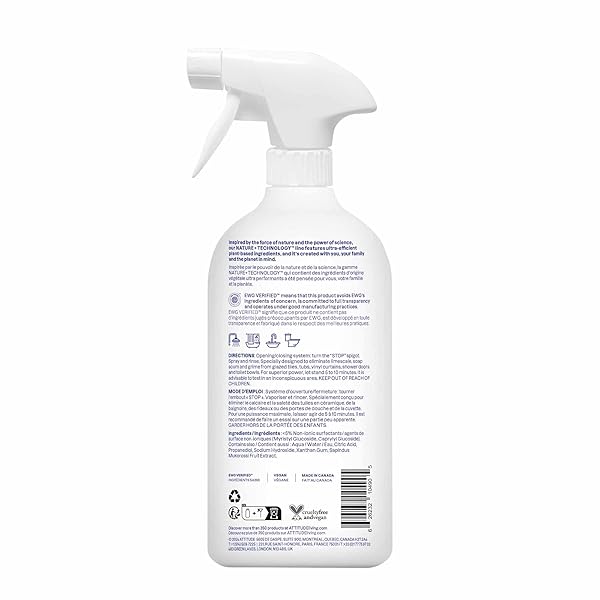 ATTITUDE BATHROOM CLEANER, EWG VERIFIED, PLANT- AND MINERAL-BASED, VEGAN HOUSEHOLD PRODUCTS, UNSCENTED, 27.1 FL OZ