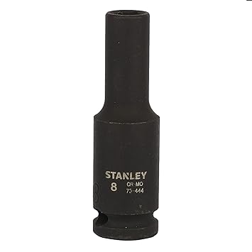 STANLEY STMT73444-8B Chrome-Molybdenum Steel Deep Impact Socket, 3/8 inch, 8 mm(Black)