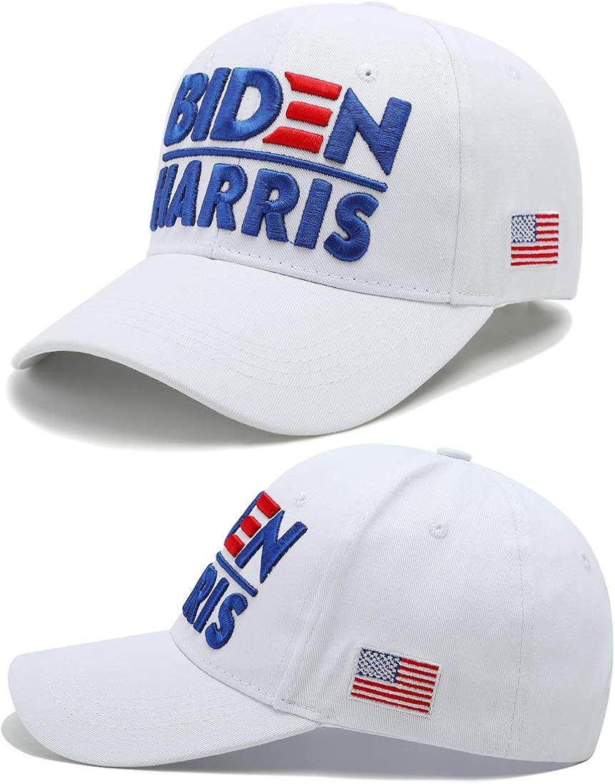 Joe Biden Harris 2020 Hat for 46th President Election Dimensional Embroidery Cotton Baseball Cap with American Flag: Clothing