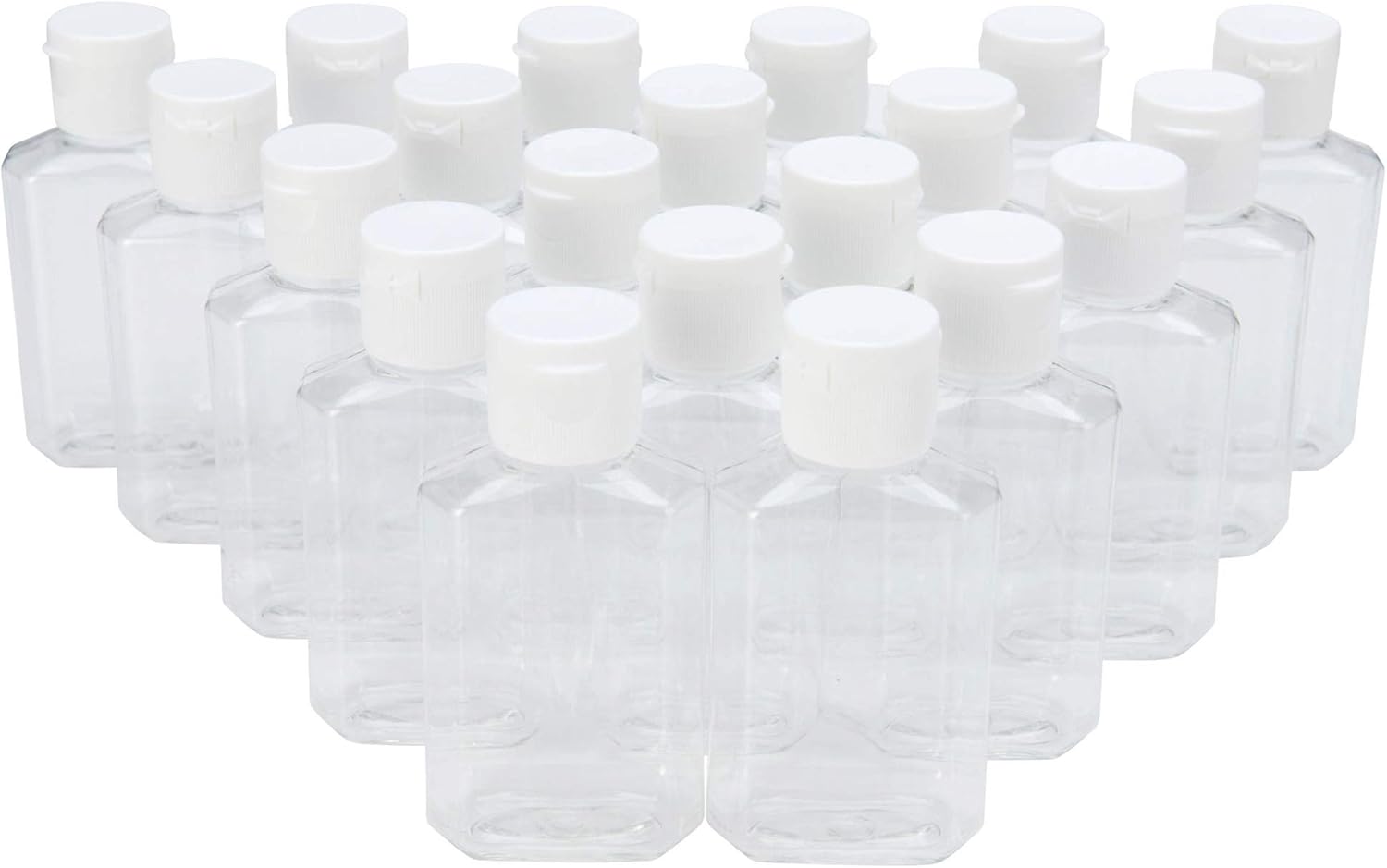 MHO Containers | Clear Refillable Flip-Top Bottles - BPA/Paraben Free 60mL/2oz- Set of 20: Home Improvement