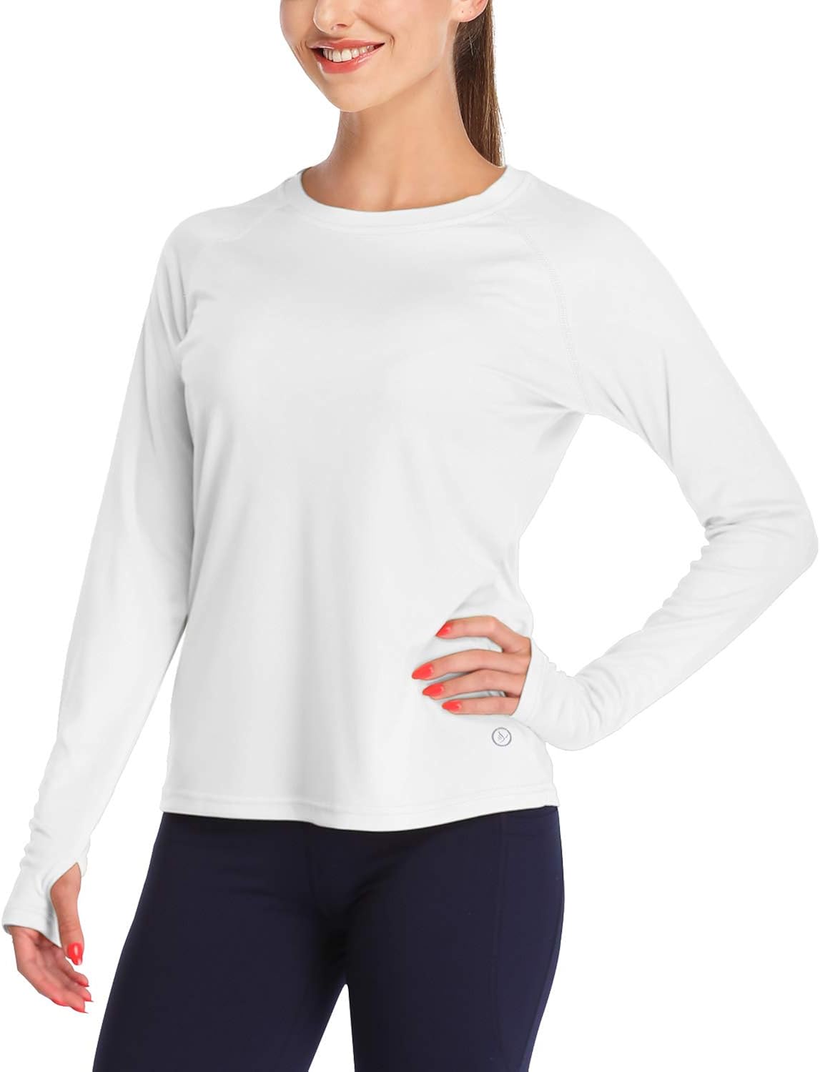 DAYOUNG Womens UPF 50+ UV Sun Protection Long Sleeve T-Shirt Running Hiking Outdoors Performance Athletic Top Thumb Hole: Clothing