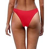 Aqua Eve Women Cheeky Bikini Bottom Brazilian High Cut Swim Bottom Low Rise Bathing Suit Bottom