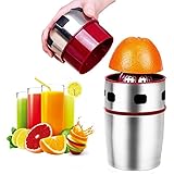 Lukasa Citrus Juicer Manual Orange Juicer Portable Stainless Steel Hand Grapefruit Squeezer Lid Rotation Squeezer for Lemons,