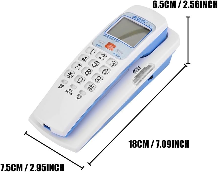 Trimline Corded Landline Phones with Caller ID & Backlit Dial, 30 Group Call Number Storage Inquiry, Crystal Big Button Fashion Extension Telephone for Home Office(White) : Electronics