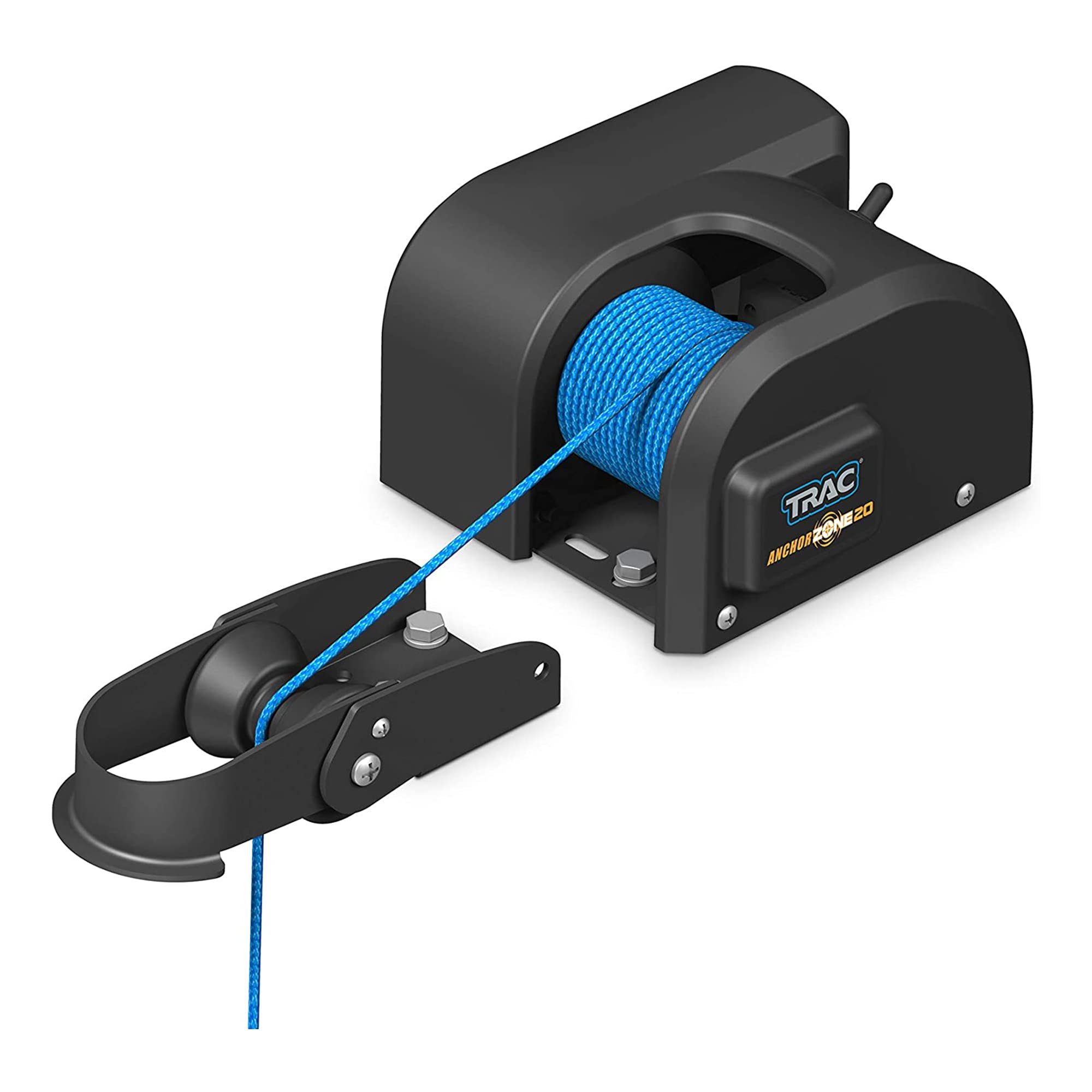 Camco TRAC Outdoors AnchorZone 20 Electric Anchor Winch | Features a High-Efficiency 12-Volt DC All-Steel Gear Motor, 100-Feet of Pre-Wound Braided Rope, and has a Max Capacity of 20lbs (69000)