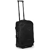 Osprey Transporter 40L Wheeled Travel Duffel Bag - Lightweight Carry On Rolling Suitcase for Men and Women, Raven Black