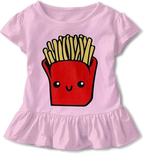 Amazon Co Jp ガールズ 服 ラッフル フライドポテト ガールズ Tシャツ 夏 女の子 赤ちゃん 子供服 キッズ 女の子 カジュアル 可愛い 無地 ファッション 2 6歳に最適 服 ファッション小物