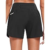 baleaf Women's 5" Workout Shorts Gym Running Shorts Athletic with Liner High Waistband Quick Dry Sports Zipper Pockets