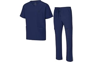 Natural Uniforms Mens Stretch Multi-Pocket Cargo Scrub Set