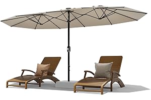 13FT Double-Sided Patio Umbrella for Deck Pool Garden Backyard, Ultra Large Rectangle Umbrella Oversized Shade with UV Protec