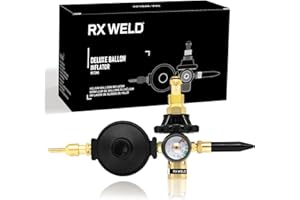 RX WELD Helium Tank Regulator Latex Balloon Filler Valve, CGA-580 Tank, Dual Latex And Foil Ballon Inflator (With Auto Foil Balloon Shut Off Valve)