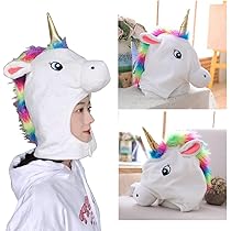 Amazon.com: BEESUM 2023 Cute Unicorn Head Mask Plush Animal