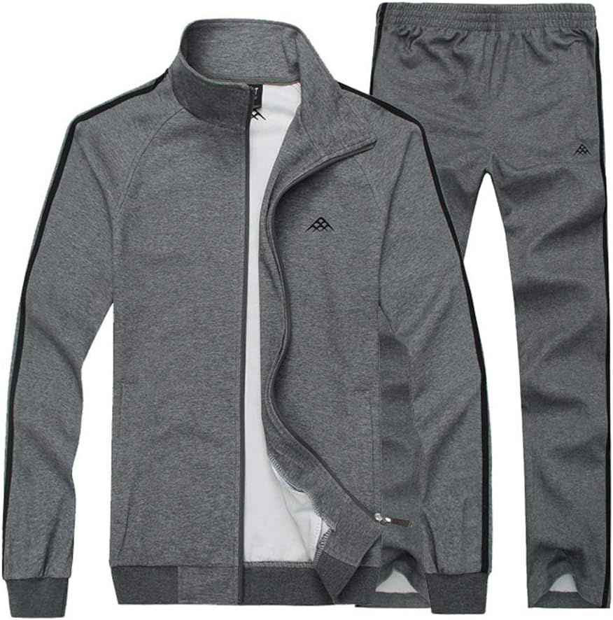 Modern Fantasy Men's Classic Striped Winter Tracksuit Running Joggers Sports Warm Sweatsuit Big