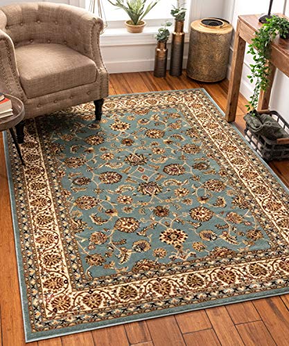 Noble Sarouk Light Blue Persian Floral Oriental Formal Formal Area Rug ...