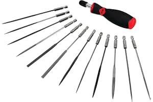 Performance Tool W5391 12Pc Micro File Set - Precision Files for Wood, Metal, and Plastic Working Applications