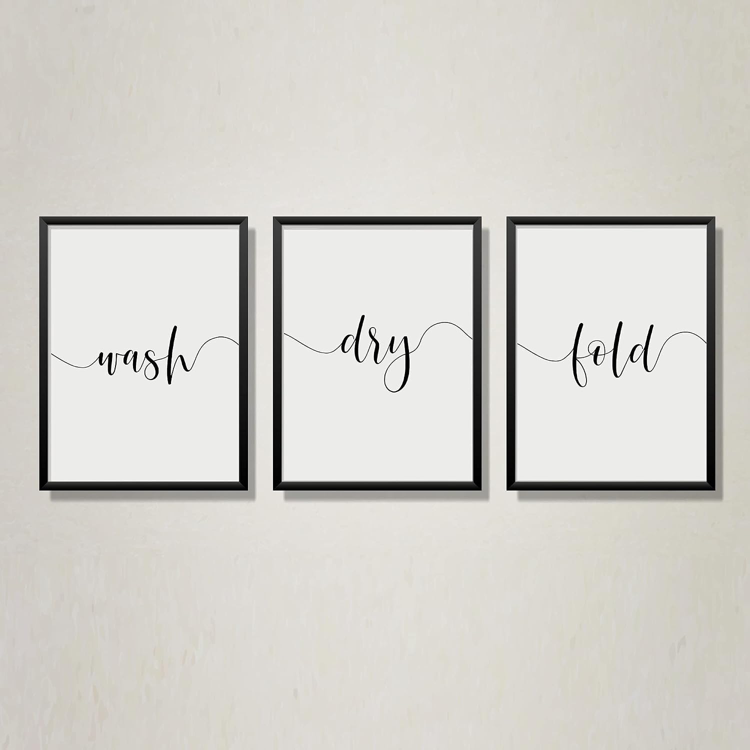 Amazon.com: Wash Dry Fold (Set of 3) Laundry Print, Triptych Wall Art