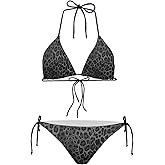 JEOCODY Women's High Waist Halter Bikini Set Two Piece Swimsuits Triangle Bikini Sets