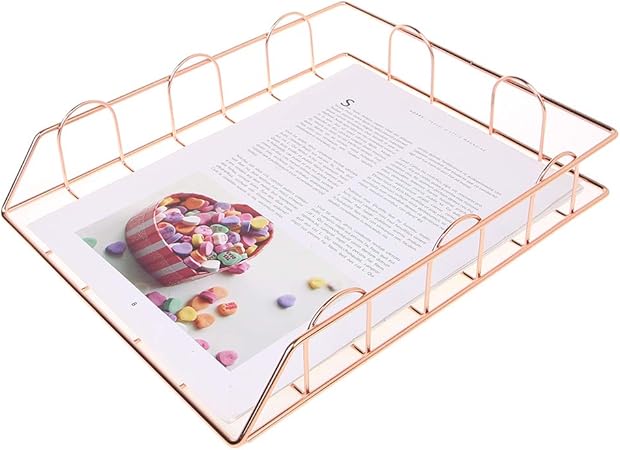 Bhty235 Revistero archivador, plegable de hierro forjado, soporte de