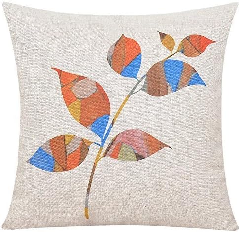CSSaleStore Cotton Linen Square Decorative watercolour-leaf Pillowcase H905