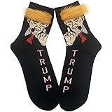Trump Socks with Hair, Donald Trump Realistic Hair Novelty Socks Gag Gifts with Free Comb